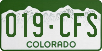 CO license plate 019CFS