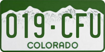 CO license plate 019CFU