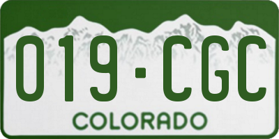 CO license plate 019CGC