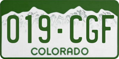 CO license plate 019CGF