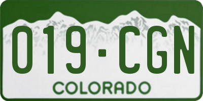 CO license plate 019CGN