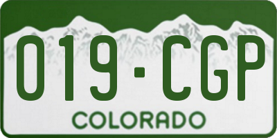 CO license plate 019CGP