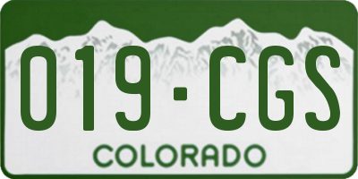 CO license plate 019CGS