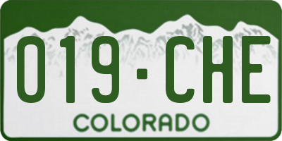 CO license plate 019CHE