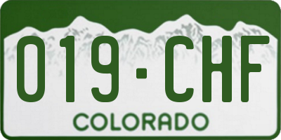 CO license plate 019CHF
