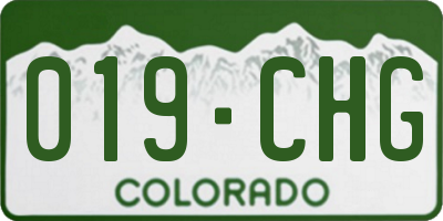 CO license plate 019CHG