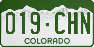 CO license plate 019CHN