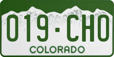 CO license plate 019CHO