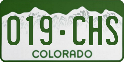 CO license plate 019CHS