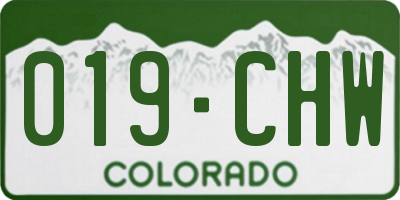 CO license plate 019CHW