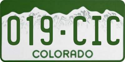 CO license plate 019CIC