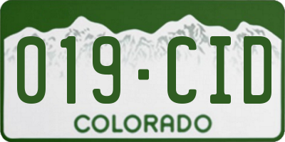 CO license plate 019CID