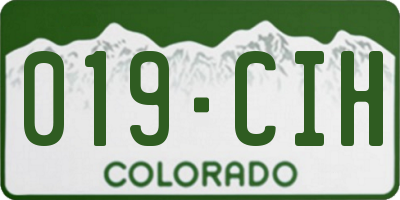 CO license plate 019CIH