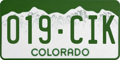 CO license plate 019CIK