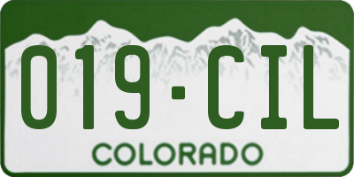 CO license plate 019CIL