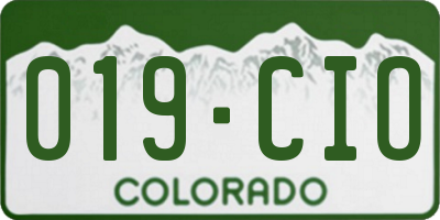 CO license plate 019CIO