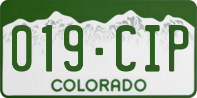 CO license plate 019CIP