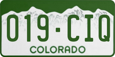 CO license plate 019CIQ