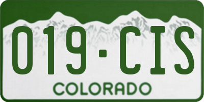 CO license plate 019CIS