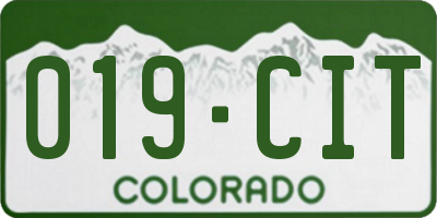 CO license plate 019CIT