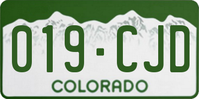 CO license plate 019CJD