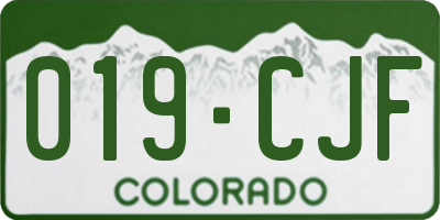 CO license plate 019CJF