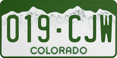 CO license plate 019CJW