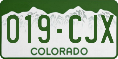 CO license plate 019CJX