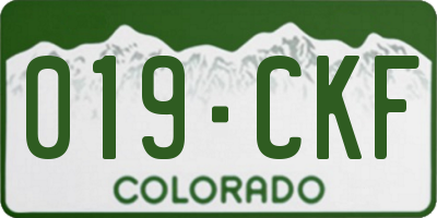 CO license plate 019CKF