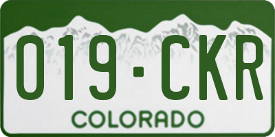 CO license plate 019CKR