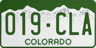 CO license plate 019CLA