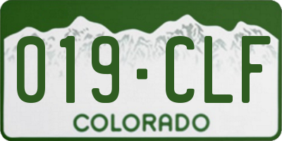 CO license plate 019CLF