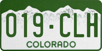CO license plate 019CLH