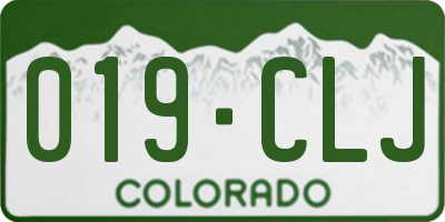 CO license plate 019CLJ