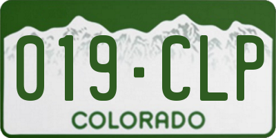 CO license plate 019CLP