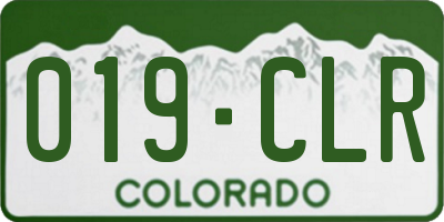 CO license plate 019CLR