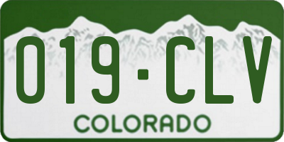 CO license plate 019CLV