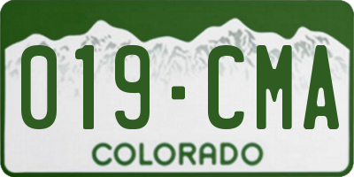 CO license plate 019CMA