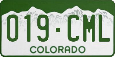 CO license plate 019CML