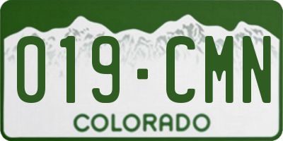 CO license plate 019CMN