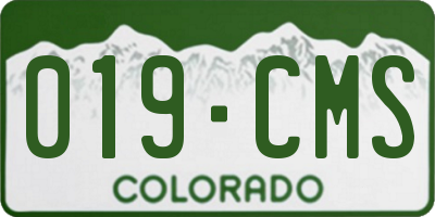 CO license plate 019CMS