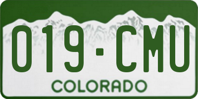 CO license plate 019CMU