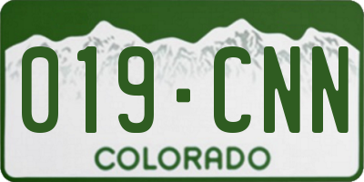 CO license plate 019CNN