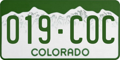 CO license plate 019COC