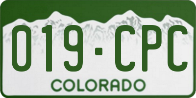 CO license plate 019CPC