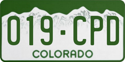 CO license plate 019CPD