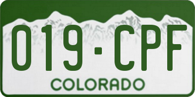 CO license plate 019CPF