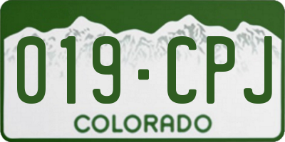 CO license plate 019CPJ