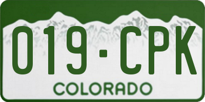 CO license plate 019CPK