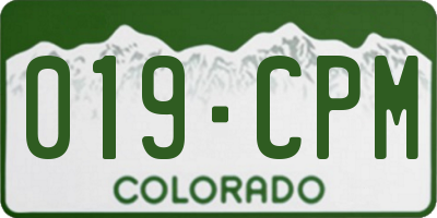 CO license plate 019CPM
